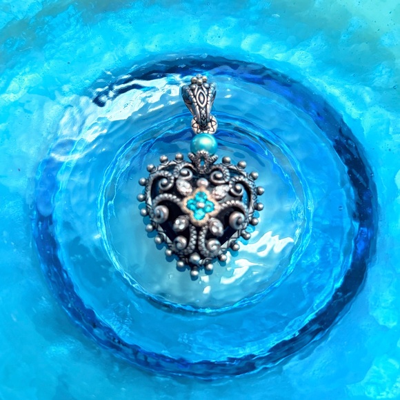 Barbara Bixby Designer Sterling Silver 18kOnyx Apatite Pearl Pendant❣️